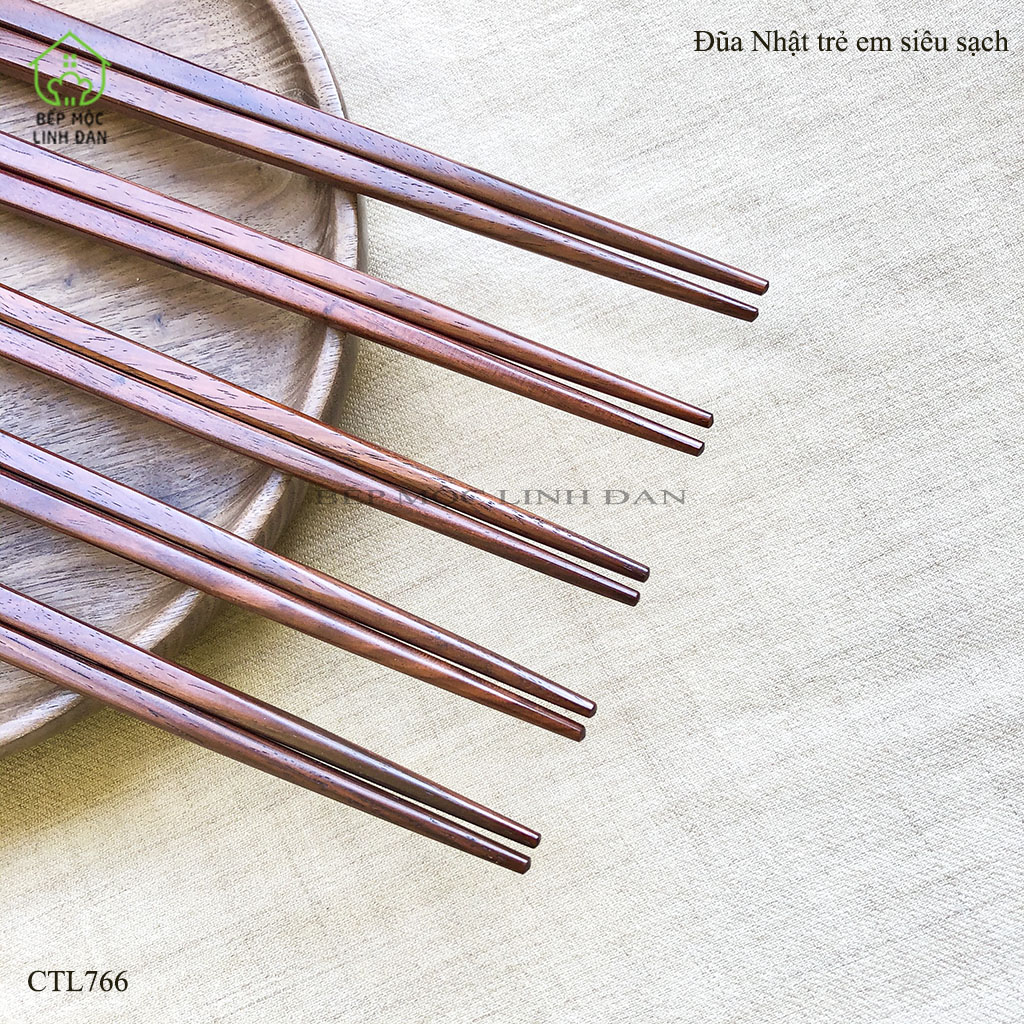 Đũa Nhật Trẻ Em Gỗ Trắc HAHANCO [CTL766] (01 đôi) Giúp Bé Dùng Đũa Dễ Dàng