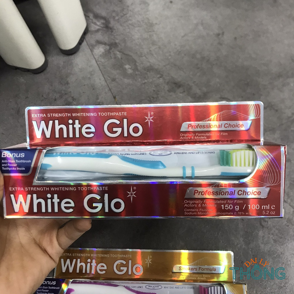 WHITE GLO 150g toothpaste set (red/purple/blue/yellow/white)