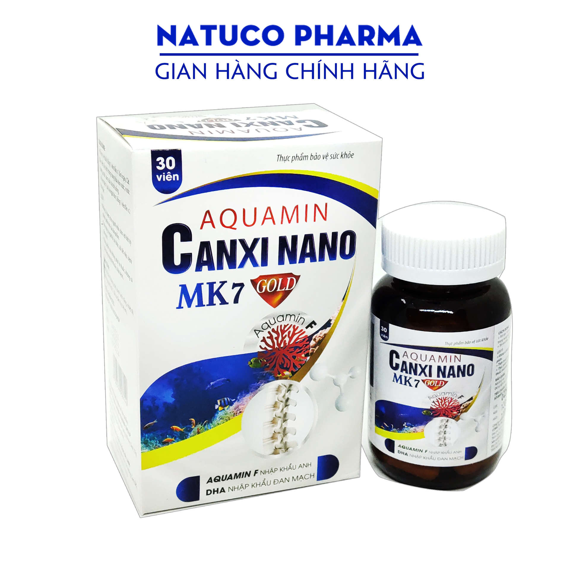 Viên uống bổ sung canxi Aquamin Canxi nano Mk7 Gold