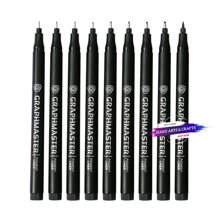 Bút line kháng nước Graphmaster bộ 9 cây