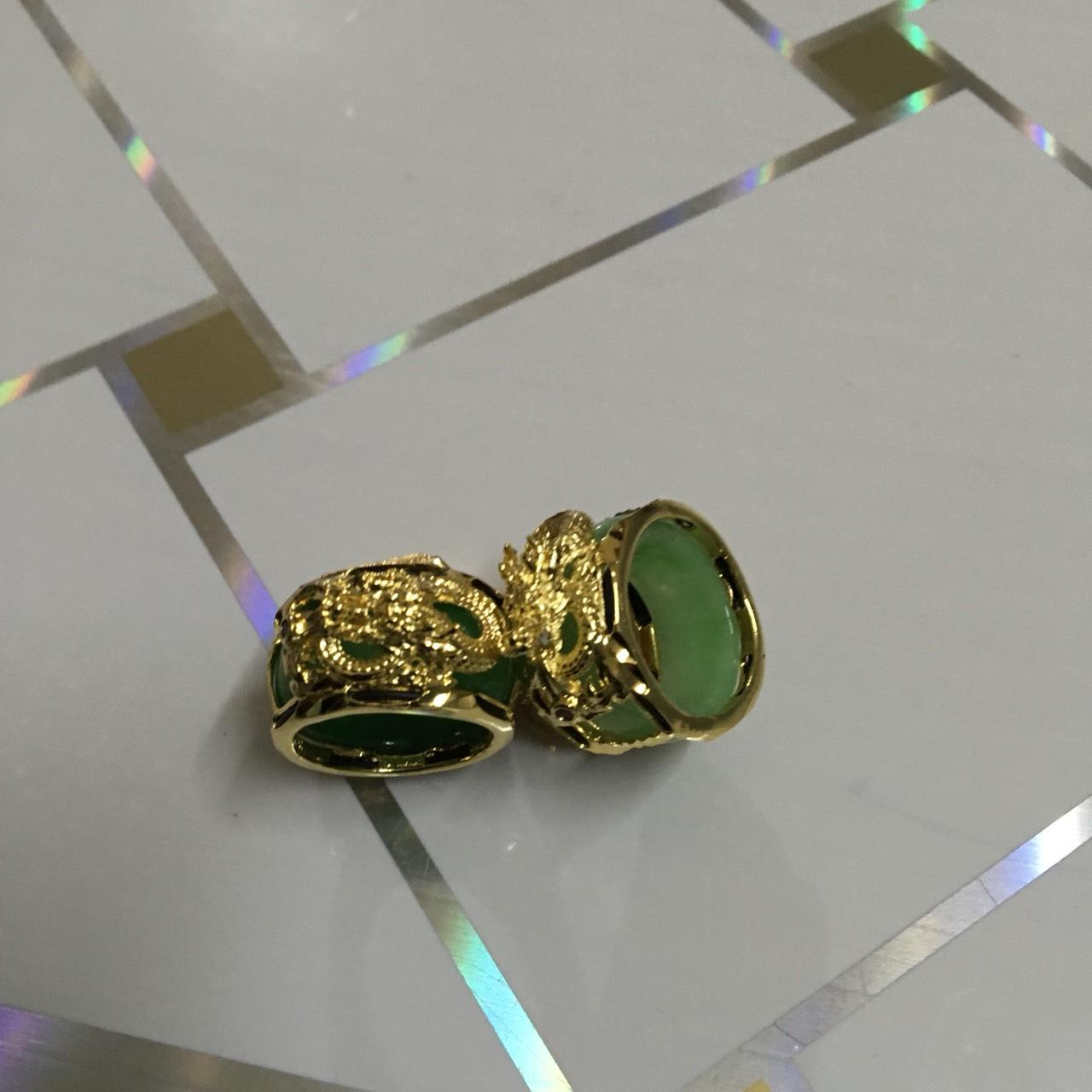 Nhẫn Ngọc Bích Rồng Vàng (xi vàng) Cao Cấp