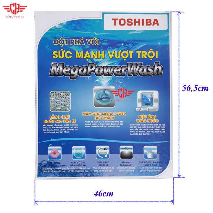 Tem dán máy giặt Toshiba mẫu 2