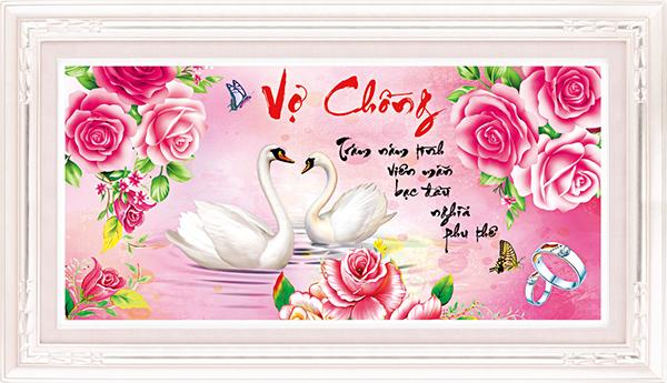 Tranh đính đá mẫu mới Vợ Chồng-KT: 88x46