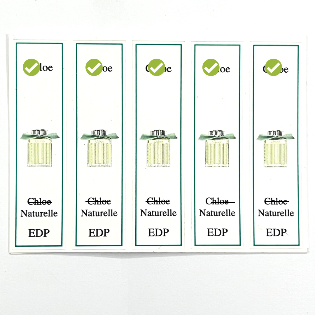 [HCM] Combo 10 Tem dán chai nước hoa Cờ Lô E cho chai chiết đủ các dòng