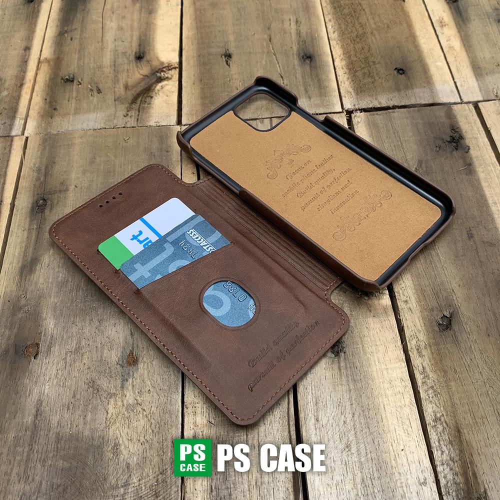 Bao da kiêm ví dành cho iPhone 11 Pro Max - màu nâu - PS Case Phân Phối