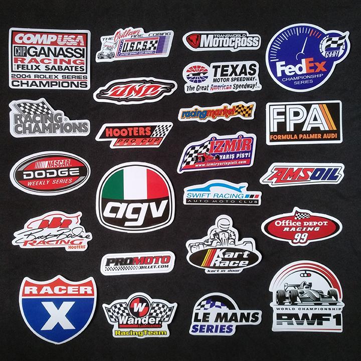 Bộ Sticker dán cao cấp chủ đề RACING - Dùng dán Xe, dán mũ bảo hiểm, dán Laptop...