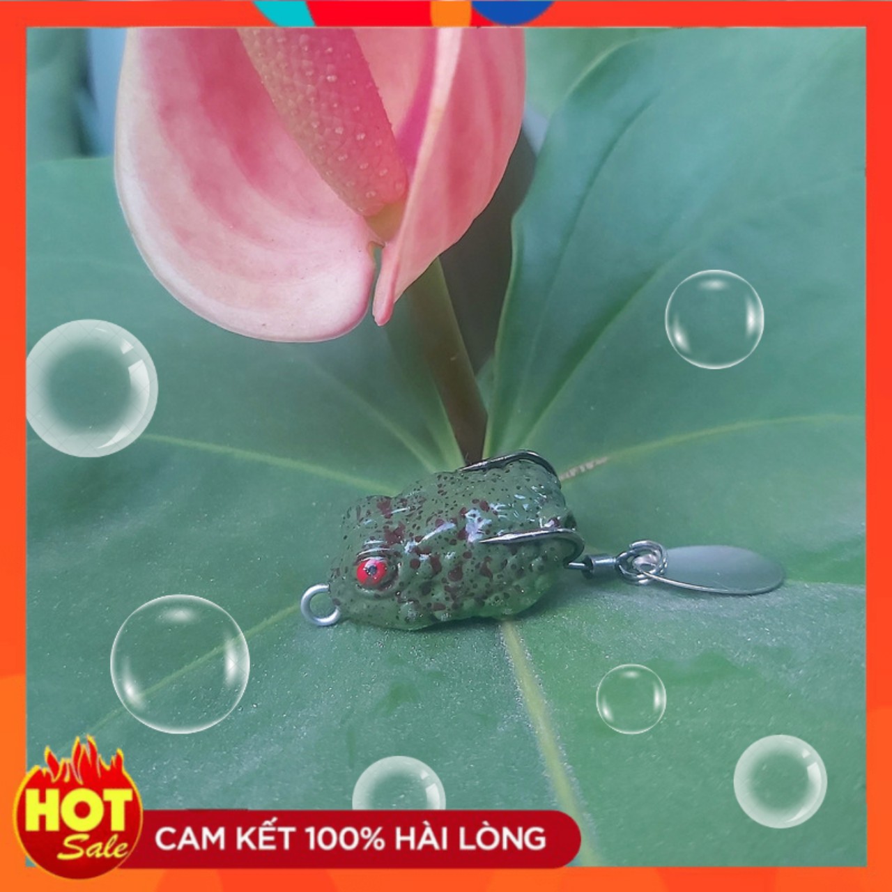 Mồi câu lure, mồi nhái giả, câu cá lóc, cá sộp, có thìa tạo sóng - 16smile