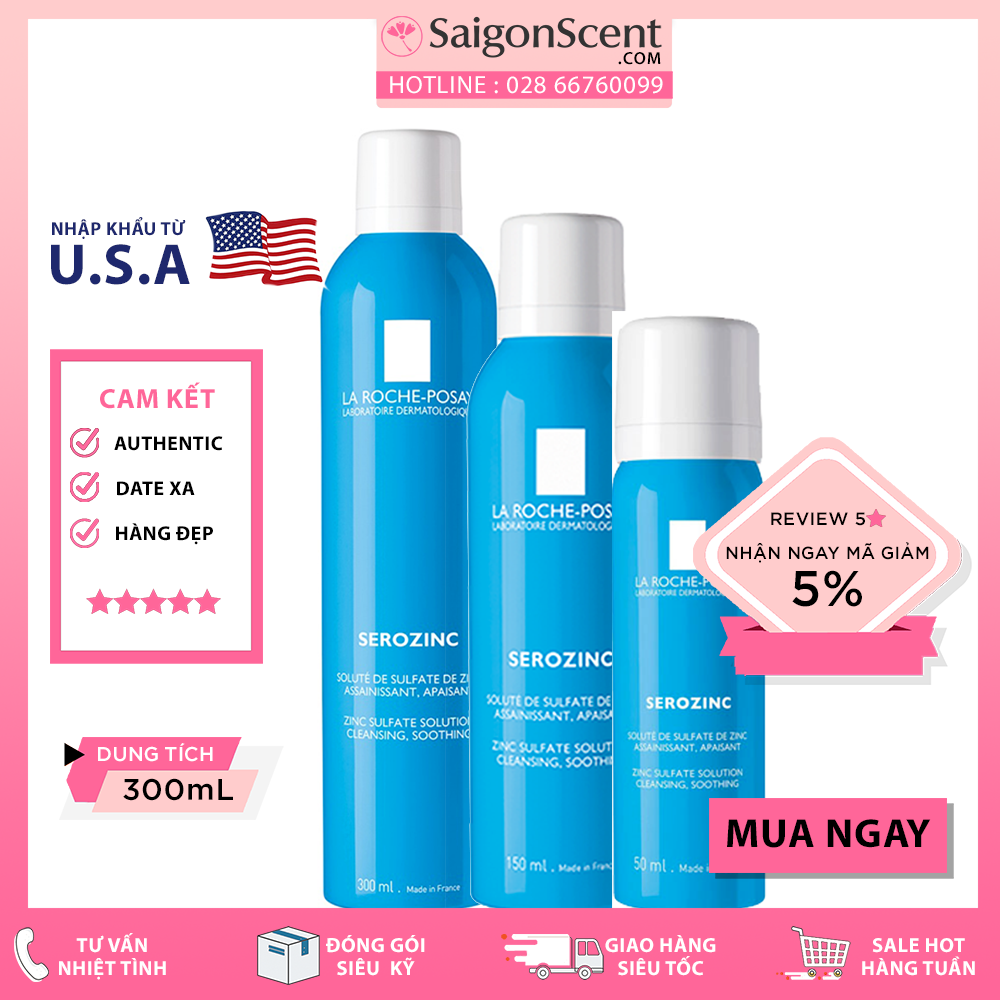 [HCM]Xịt Khoáng La Roche-Posay SEROZINC ( Da mụn  300mL/150mL/50mL )