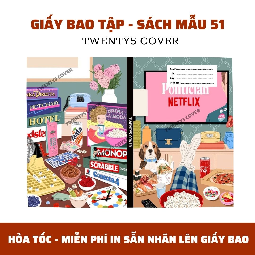 GIẤY BAO TẬP - SGK MẪU 50 - 59 [ MIỄN PHÍ IN NHÃN BASIC TRÊN GIẤY BAO - CHẤT GIẤY DÀY BÓNG ]