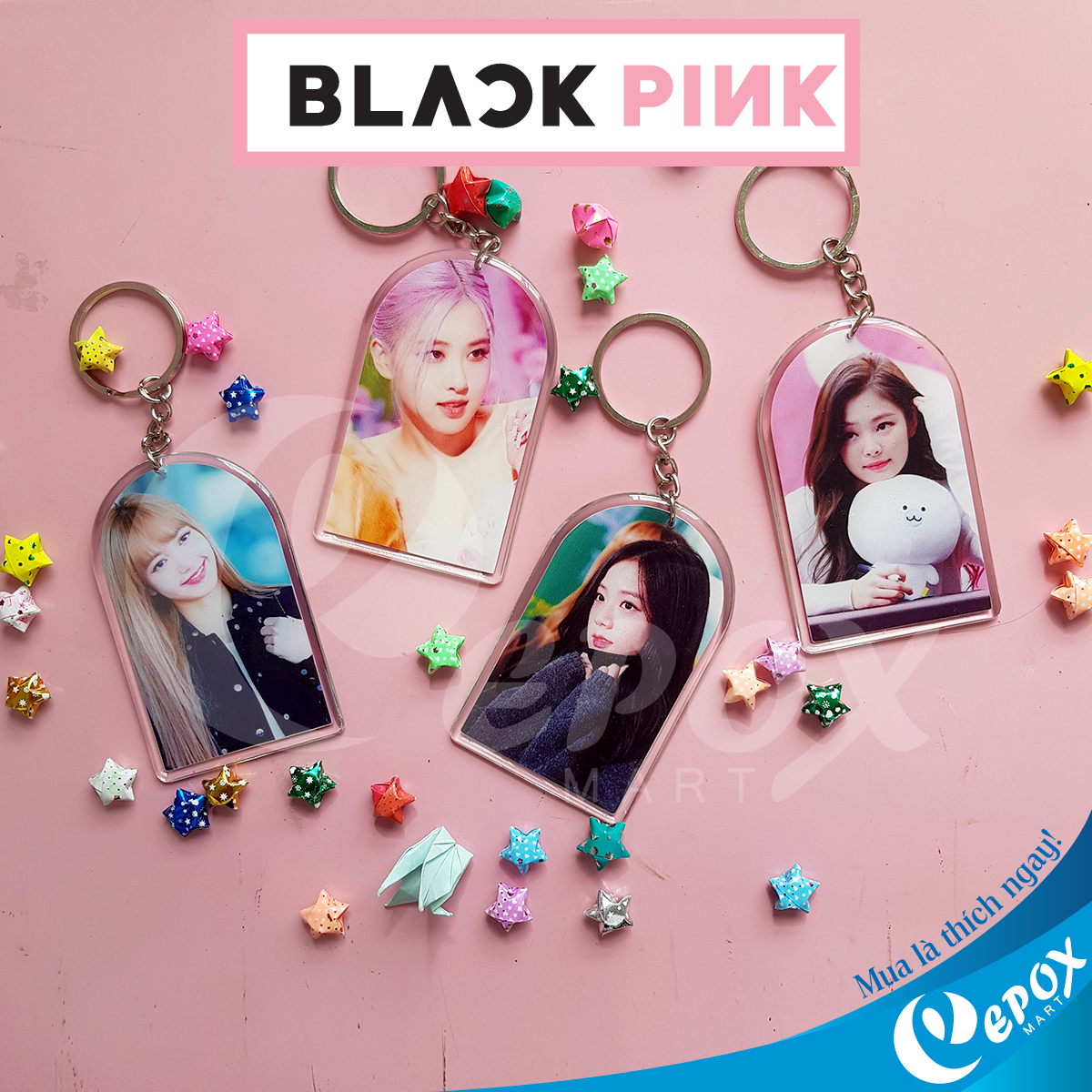 Móc khóa Rose Blackpink đổ keo 8cm