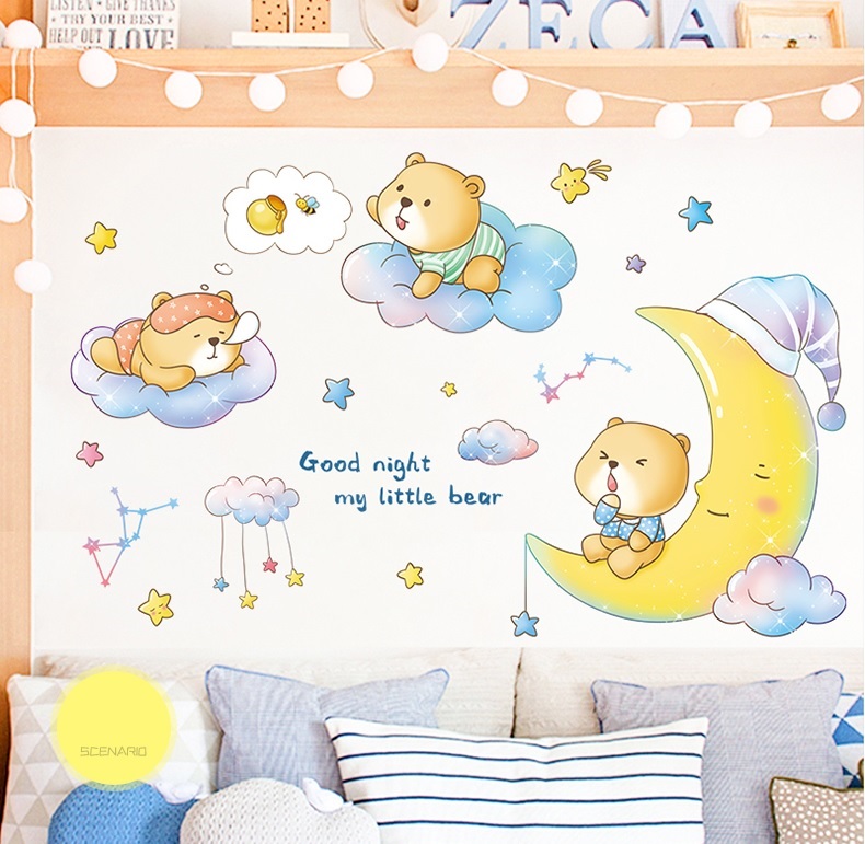 Decal dán tường chúc bé ngủ ngon - T4 - Kiddecals