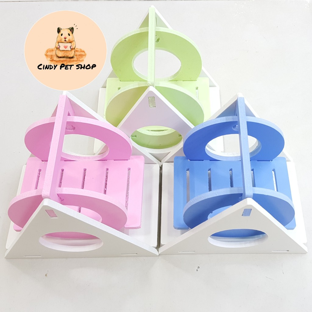 Xích Đu Gỗ Màu Đồ Chơi Cho Hamster