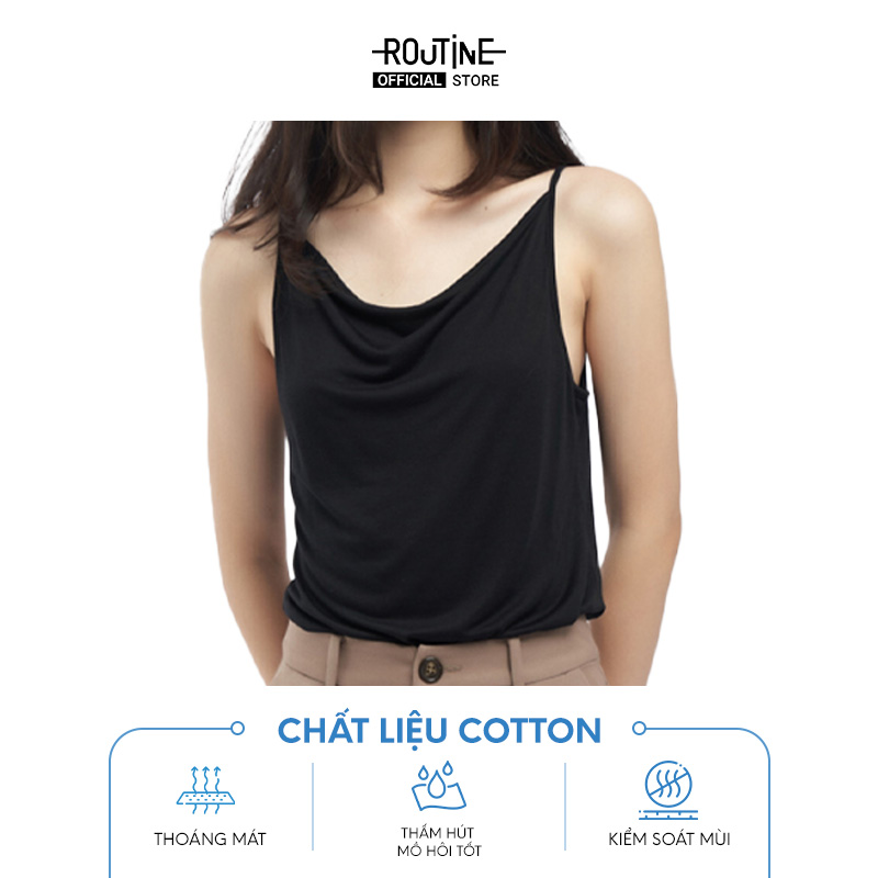 Áo Nữ 2 Dây Cổ Đổ Trơn Form Fitted - Routine 10S21TTOW005