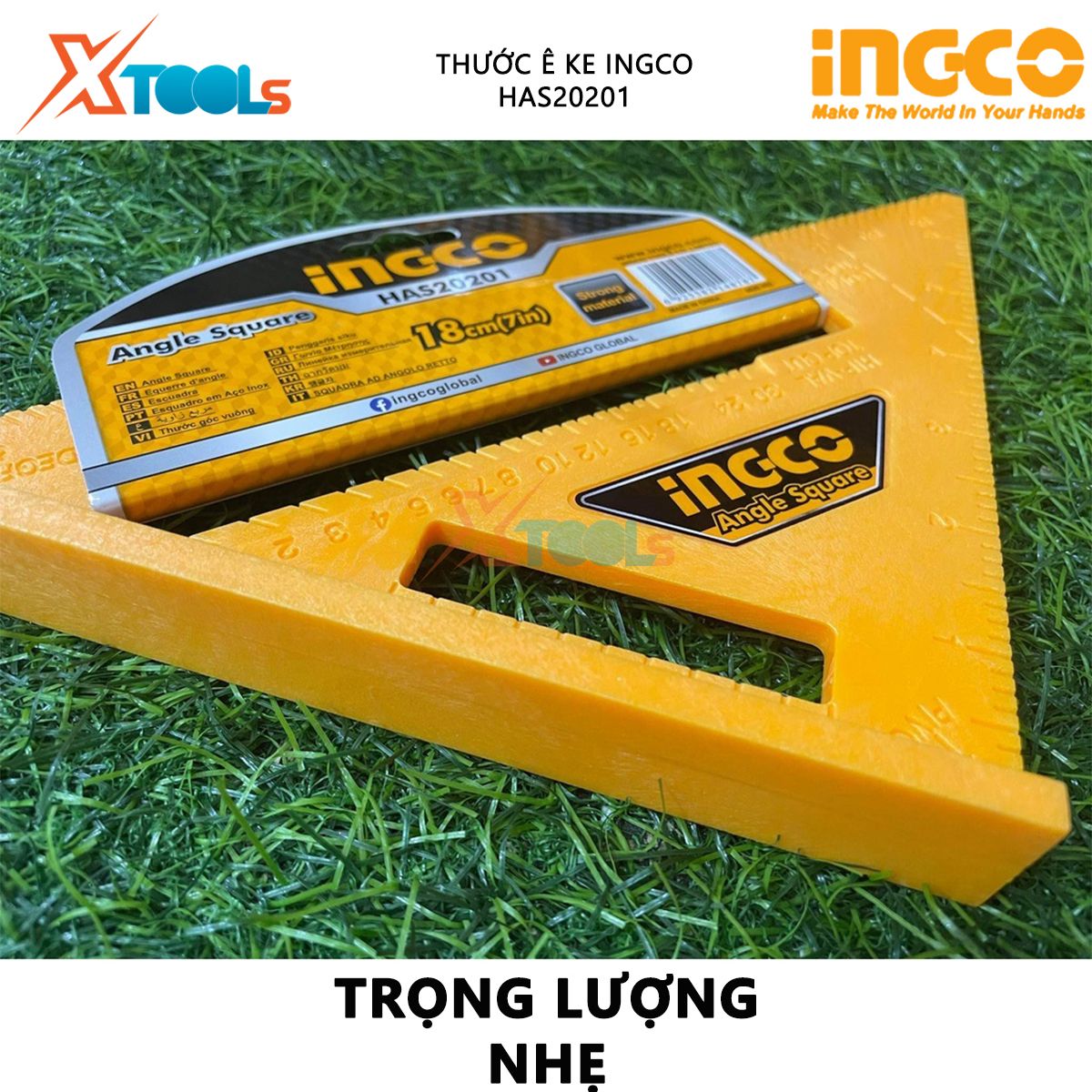 Ke ingco has20201 square Ruler 7x7 "inch ABS material for internal and external thread bevelled square ruler
