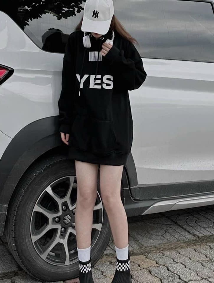 Áo khoác hoodie & sweater nam nữ họa tiết chữ yes - no phản quang chất nỉ mềm mịn cao cấp tp