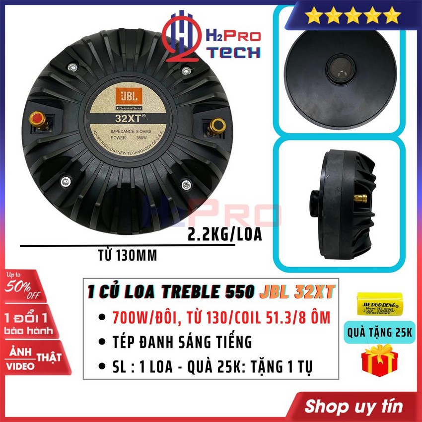 2 Loa Treble 550, Loa Tép Kèn 550 Jbl 32XT 700W Kèm Họng, Coil Titan 51.3-Từ 130-8 Ôm, Cao Cấp-Tép Khoẻ Sáng-H2Pro Tech