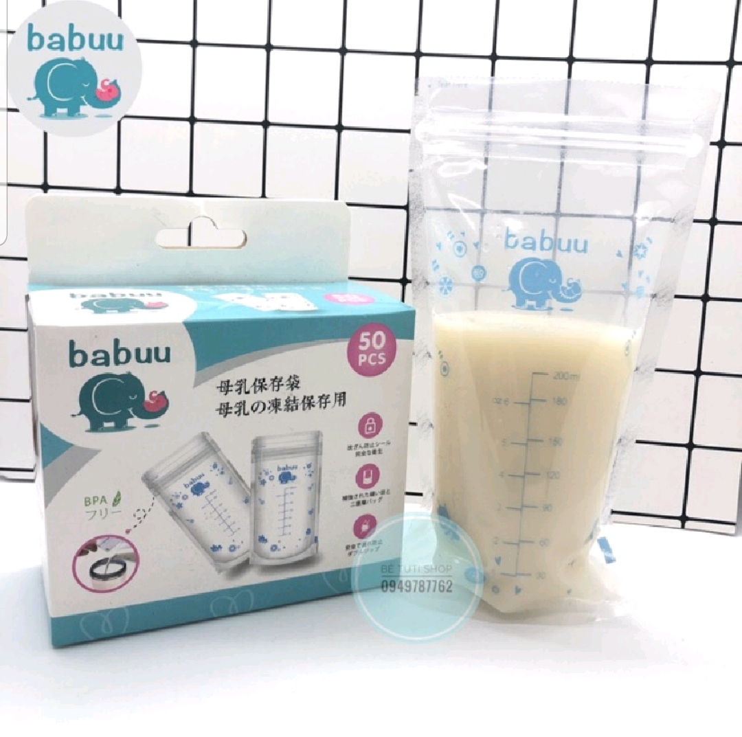 Hộp 50 Túi Trữ Sữa Babuu 250ml T Nhật Bản