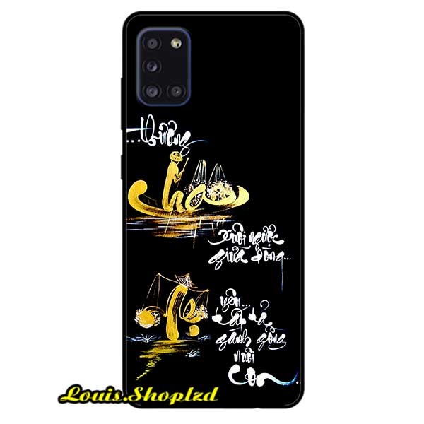 Ốp lưng dành cho samsung galaxy a31 - cha mẹ nền đen