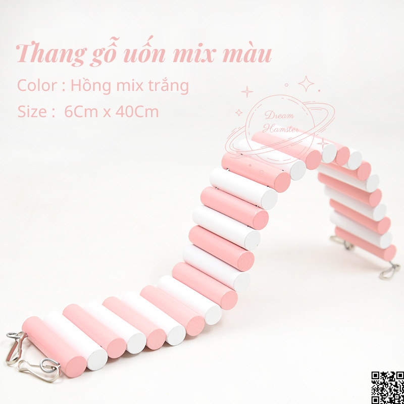 Thang gỗ uốn nhiều màu cho hamster