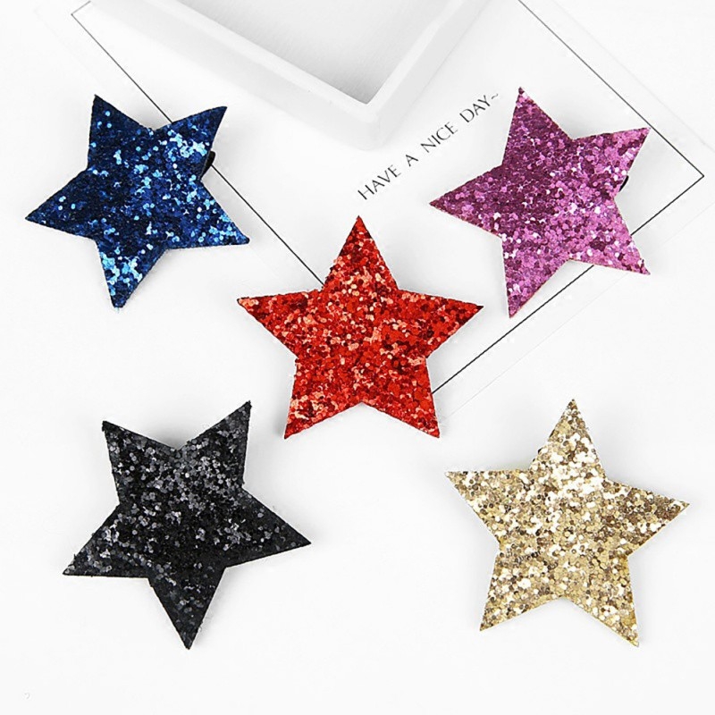 B37 - Kẹp tóc ngôi sao đính sequin lấp lánh cho bé