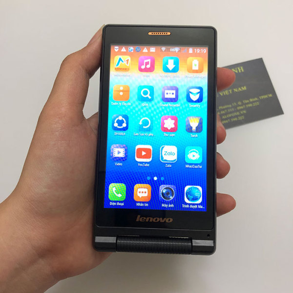 Điện thoại nắp gập cảm ứng Lenovo A588T 2 sim bộ nhớ 4GB ram 512MB chạy Android 4.4.2
