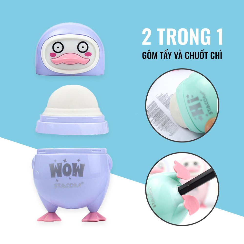 Chuốt chì Stacom 1 lỗ có tẩy hình con Vịt ngộ nghĩnh - PS212