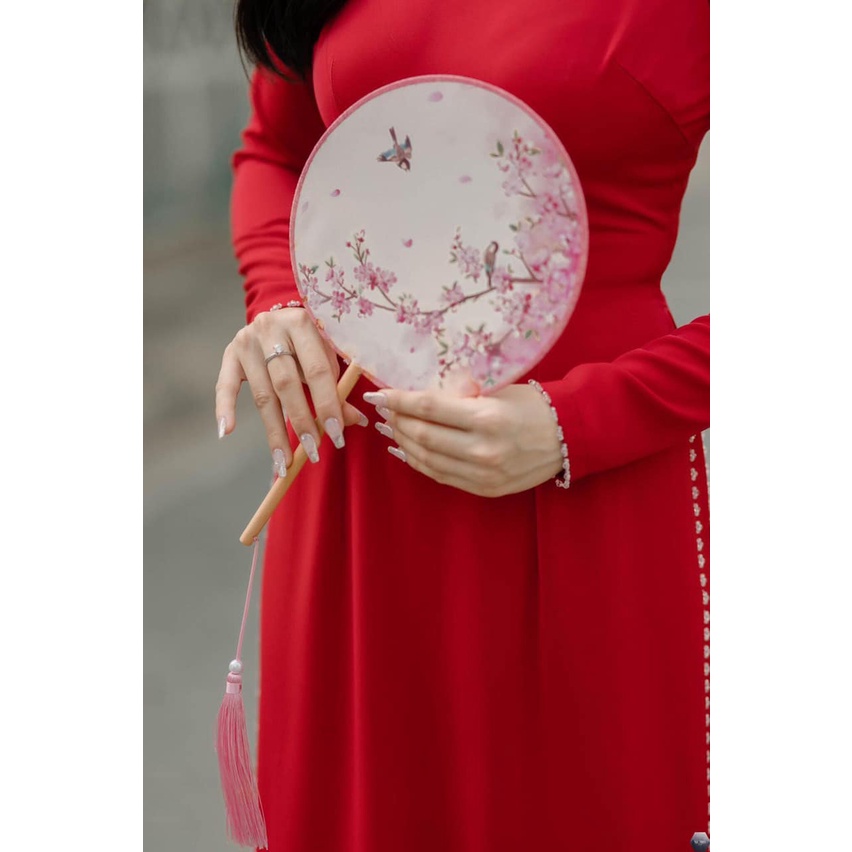 Áo dài [CAM HOUSE] áo dài cưới đẹp chất liệu lụa đính phale