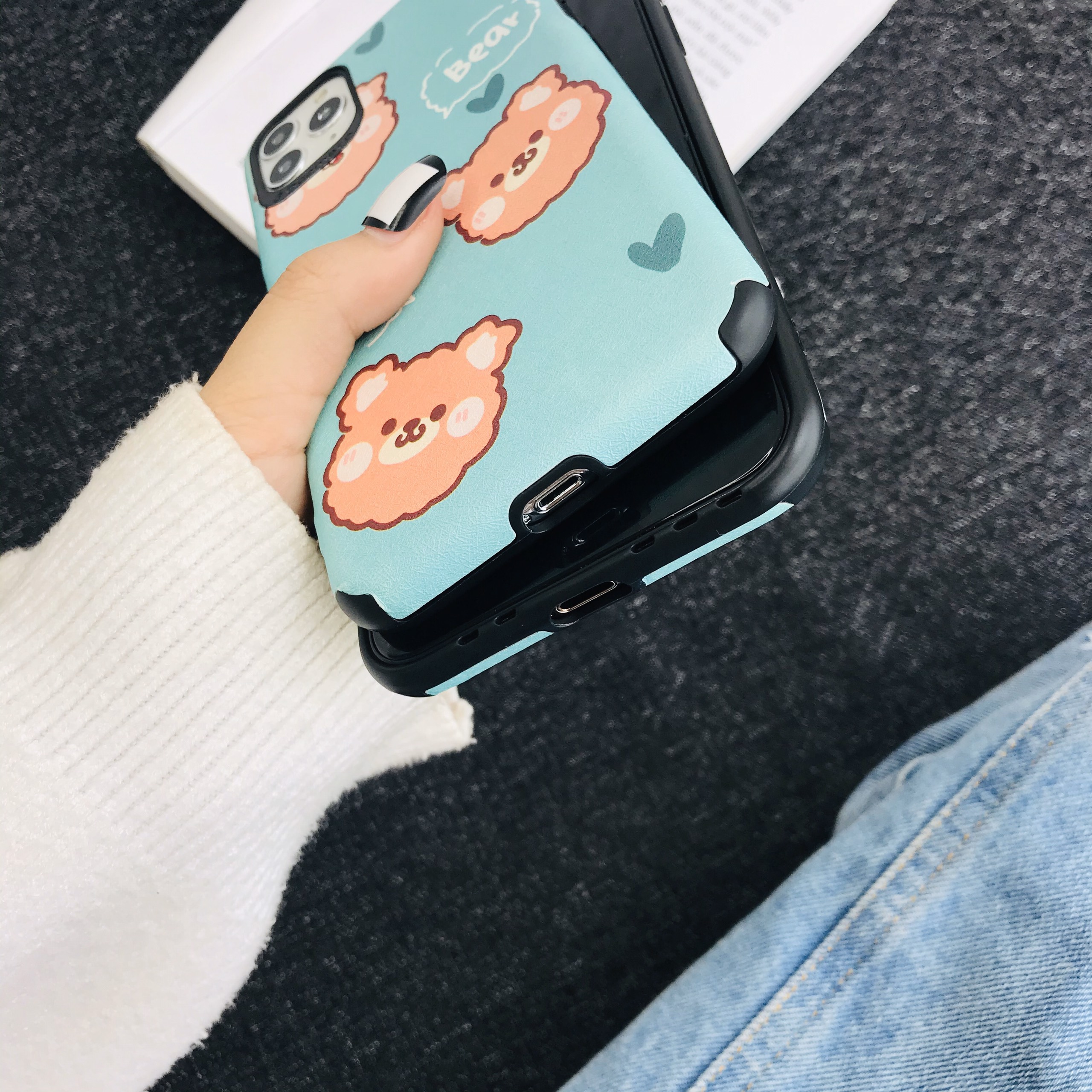 Ốp Lưng Da IMD Bear Smile