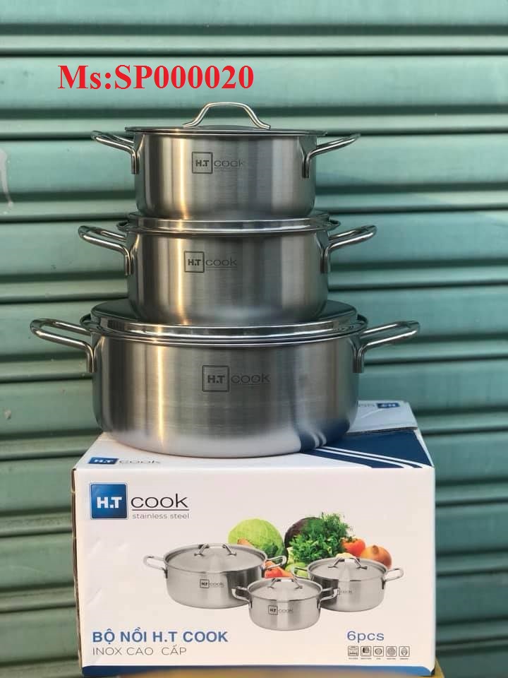 BỘ 3 NỒI HT.COOK INOX 430 CAO CẤP (HT-06DN)