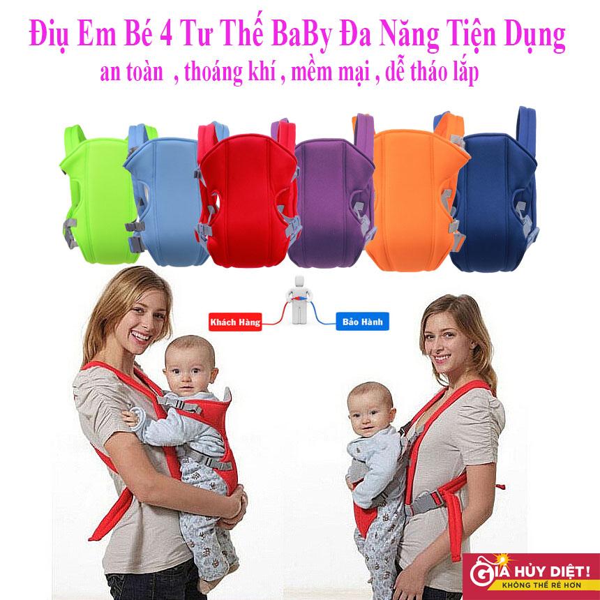 Địu  Trẻ Em , Địu Em Bé Đa Năng 4 Tư Thế D485 , Mềm Mại , Thoáng Khí , Chống Vẹo Lệch Xương , Bảo Hành 12 Tháng , Mẫu Sp 243