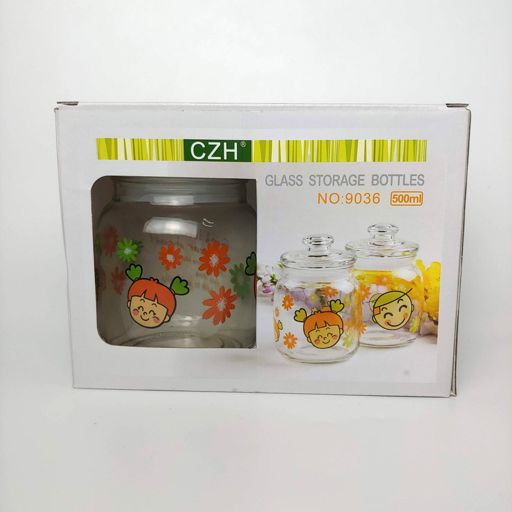 BỘ 2 LỌ THỦY TINH 500ml có nắp hít