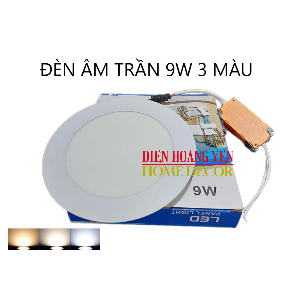 Bộ 10 đèn led âm trần 9W 3 màu 3 chế độ - PHI 130mm