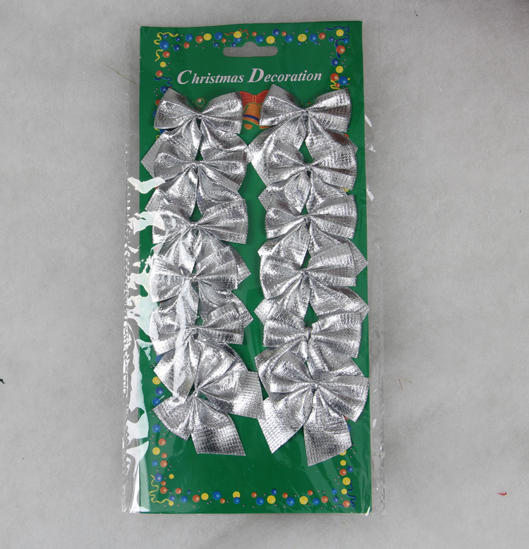 Bộ 12 nơ trang trí giáng sinh, trang trí cây thông noel