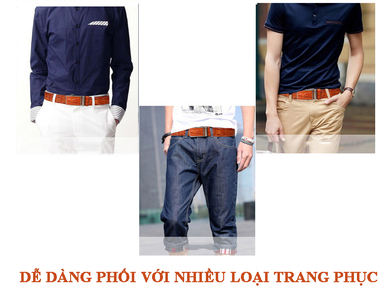 Thắt Lưng Nam Da Bò Vân Cá Sấu Thời Trang Cao Cấp – DN 06