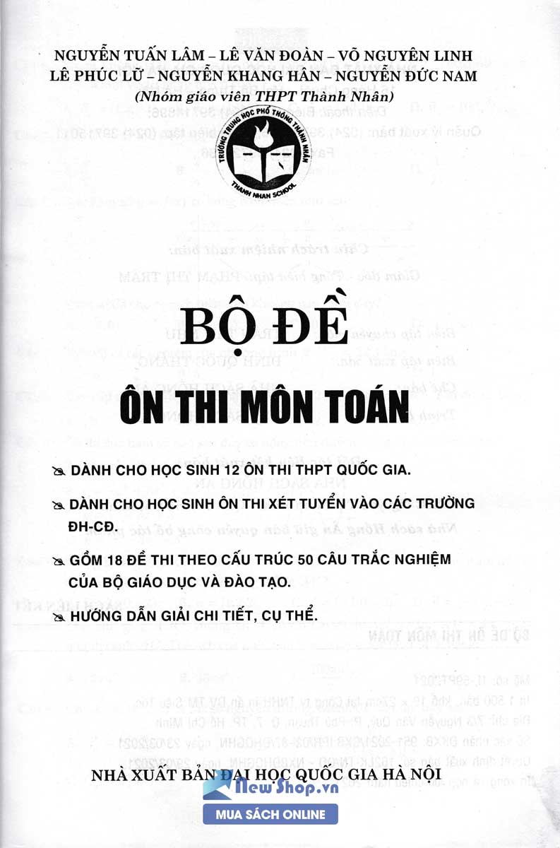 Sách-  Bộ Đề Ôn Thi Toán 2021 ( 18 Đề Thi Theo Cấu Trúc 50 Câu )- Newshop