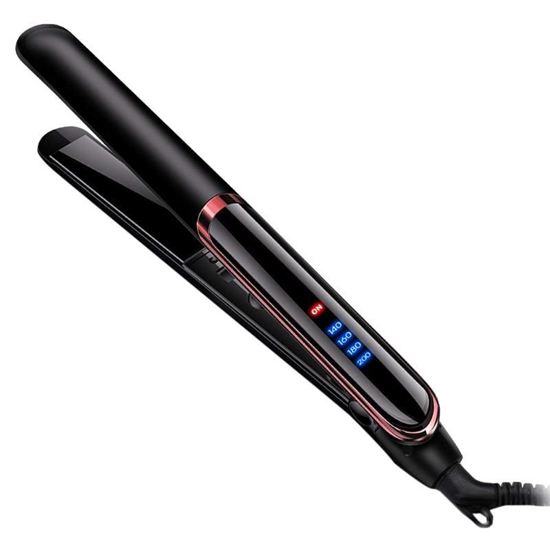Hair Straightener For Straight Hair Curly Hair Dry-Wet Dual Purpose Flat Iron Led Digital Straightening (Black) Eu Plug cao cấp
