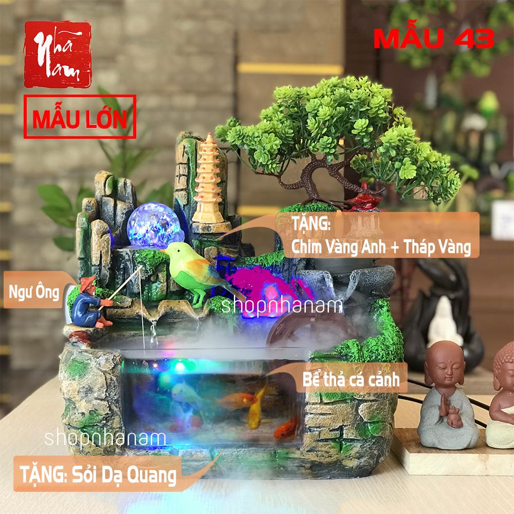 [Combo Thác + Đế] Thác nước phong thủy để bàn non bộ bể cá full phụ kiện