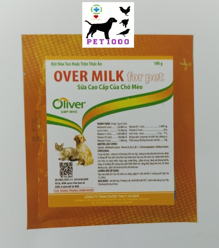 SỮA CAO CẤP CHO CHÓ MÈO 100g