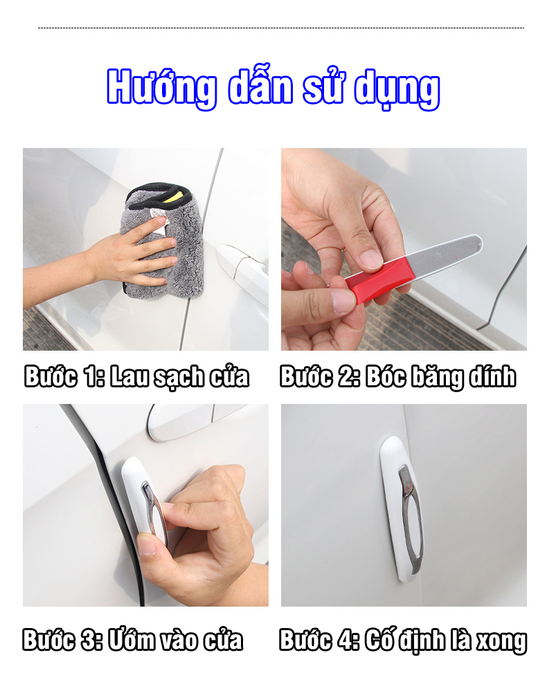 Bộ 4 miếng dán cửa chống xước cửa ô tô – chống trầy xước xe khi va đập