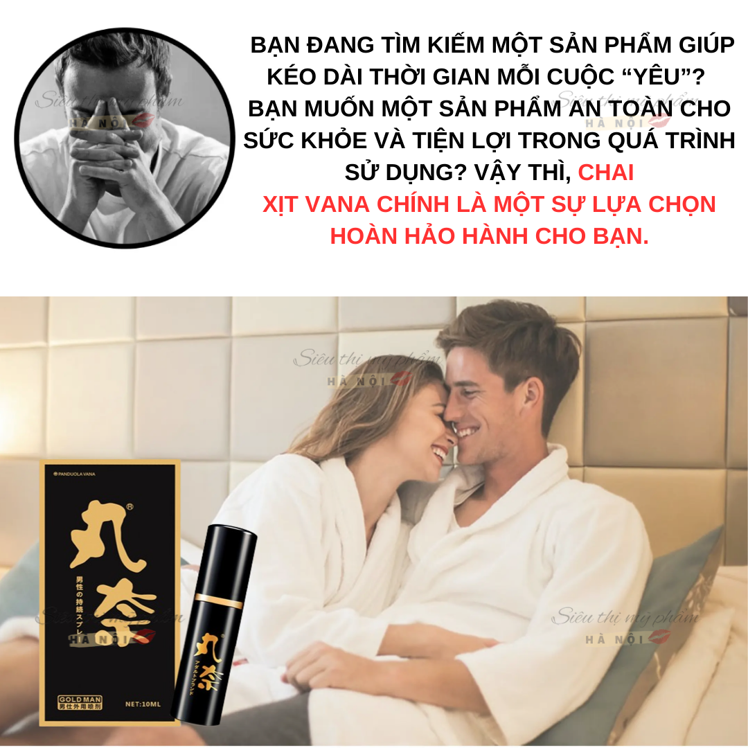 Xịt trì hoãn xuất tinh sớm hiệu quả đến 60 phút Vana Kéo Dài Thời Gian Yêu Tăng Cường Sinh Lực Chống xuất tinh sớm kéo dài thời gian quan hệ hiệu quả