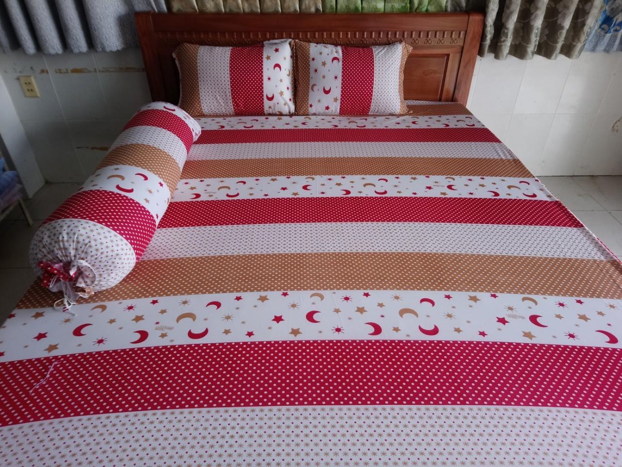 Bộ dra thun lạnh hàn quốc 1m6 x 2m ( gồm 1 ga + 3 áo gối)