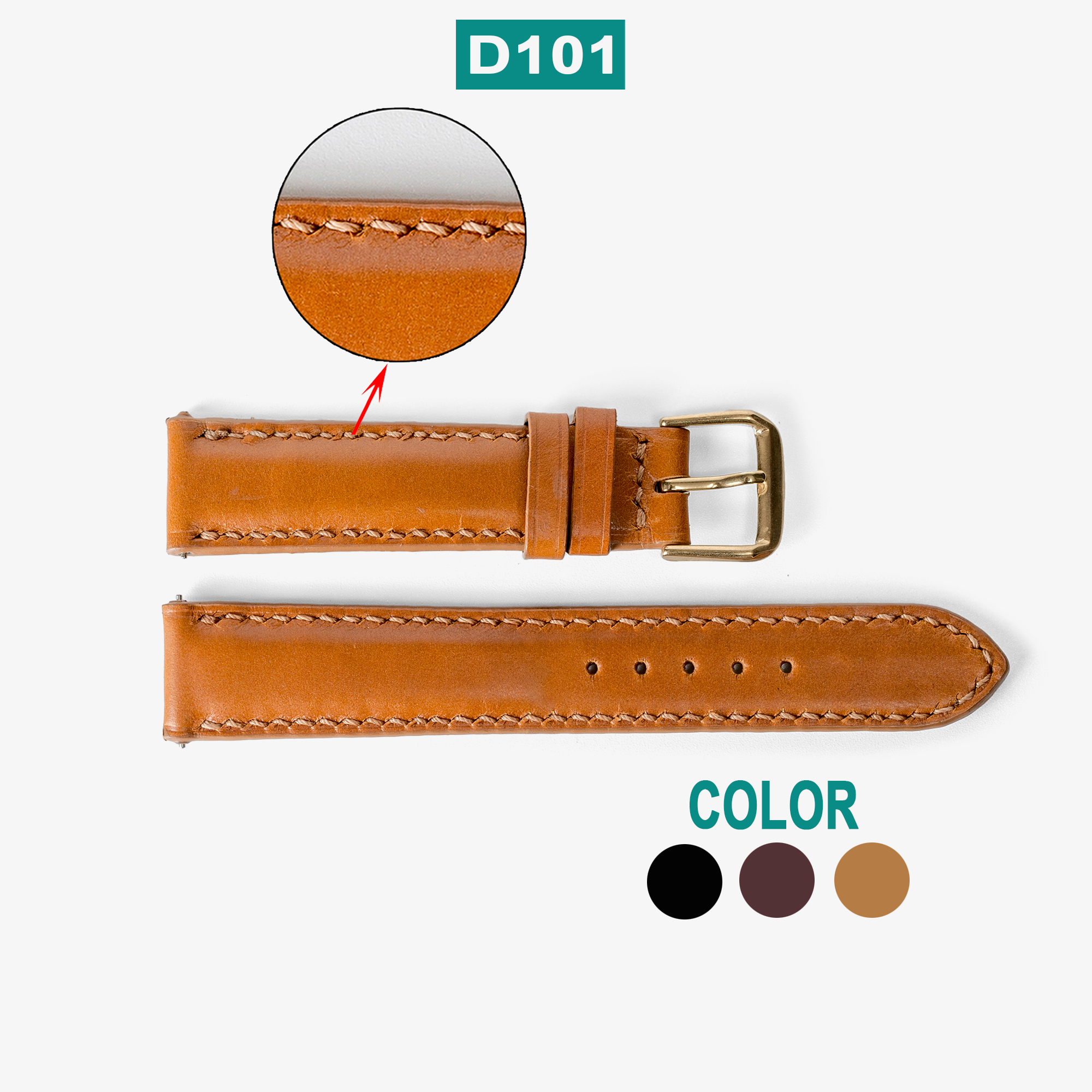 Dây đồng hồ nam da bò D101 -da thật-khâu tay thủ công cao cấp, dây da đồng hồ size 18mm 20mm 22mm 24mm, phù hợp với cả dw rolex hublot orient seiko casio,tặng tool tháo và chốt khóa, Fullbox thương hiệu Bụi leather,bảo hành 12 tháng