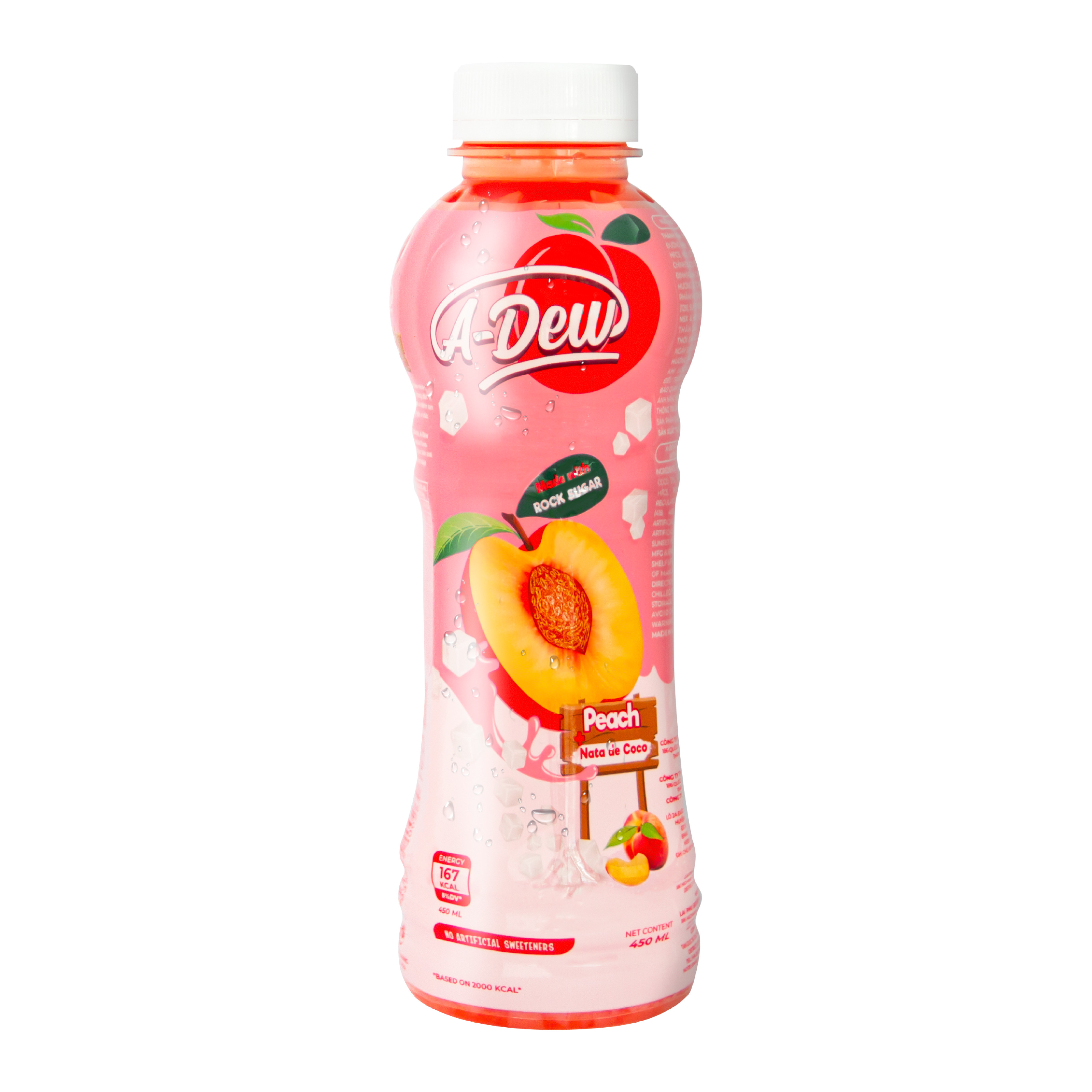Nước Trái Cây Đào Thạch Dừa A-Dew 450ml - Thùng 24 Chai