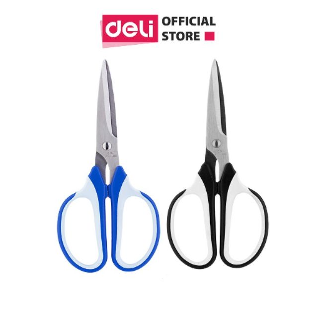 Kéo văn phòng 190mm Deli Đen/Xanh - E6001