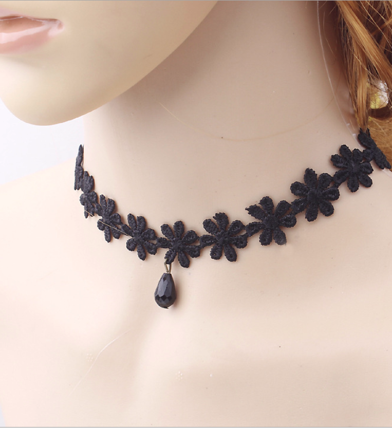 Vòng cổ nữ choker chuỗi hoa ren nhỏ cá tính có video