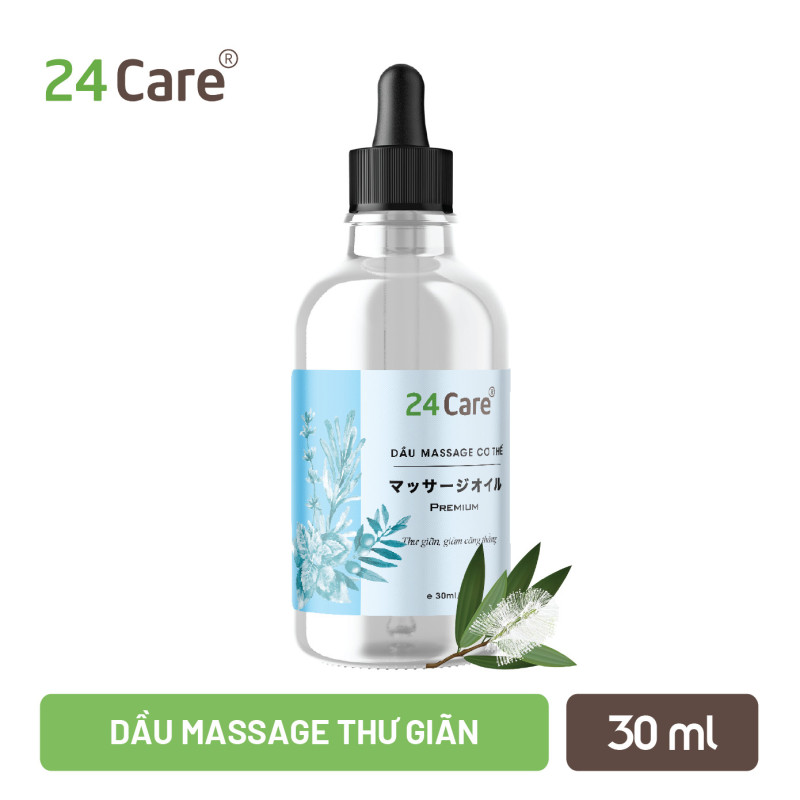 Dầu massage thư giãn Nam Nữ thảo dược thiên nhiên 24Care - 30ml cao cấp