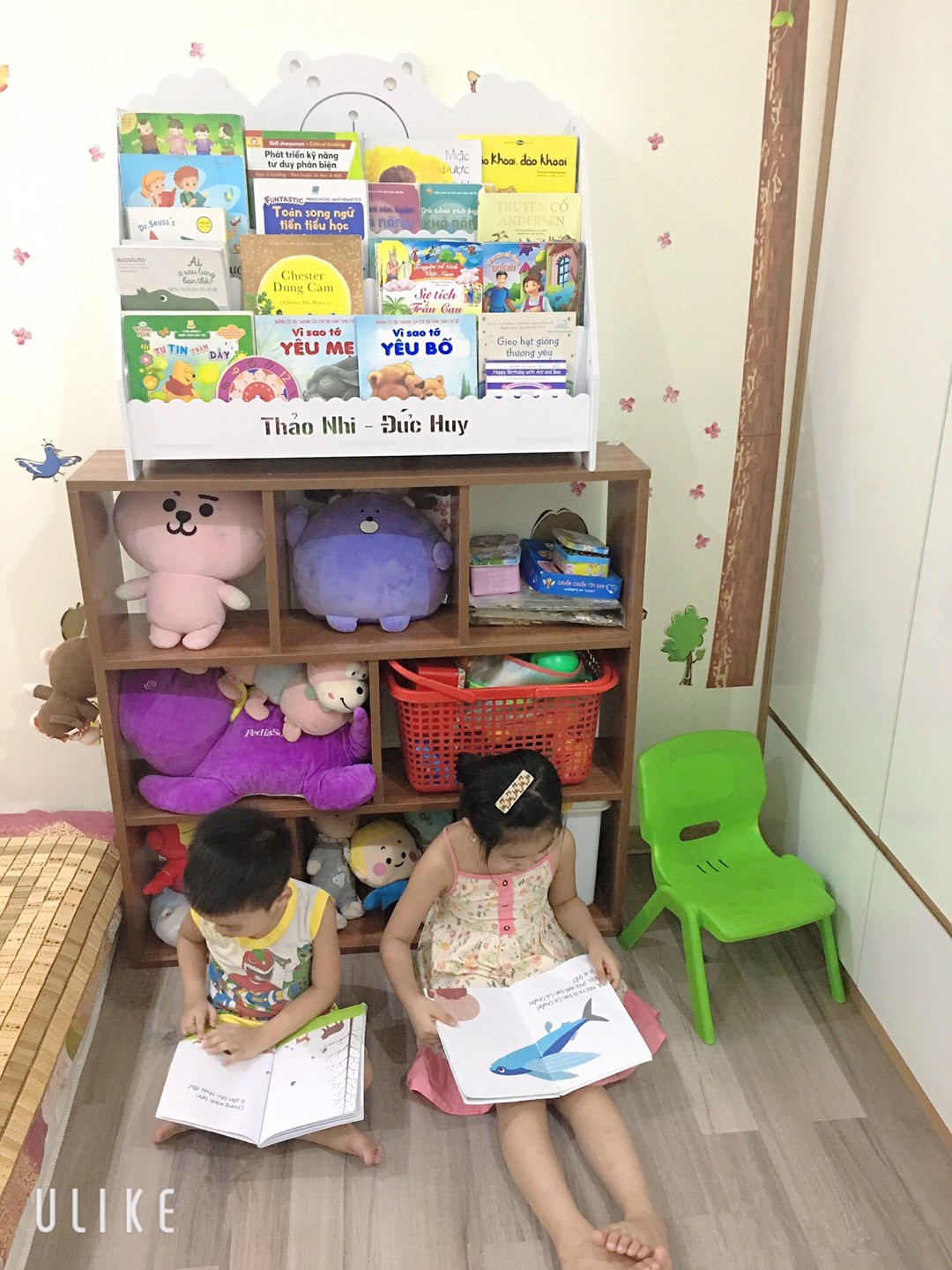 (Miễn Phí khắc tên) Kệ giá sách hình gấu 4