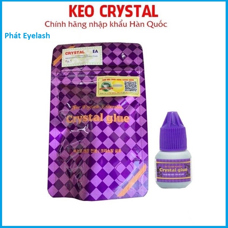 Keo crystal glue, keo nối mi tím khô 2-3s bền 5-6 tuần dùng nối mi classic, nối volume,tạo fan, keo nối mi bền_acb phát
