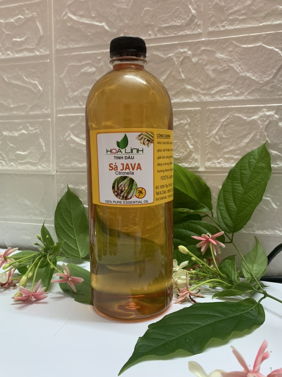 Tinh Dầu Sả Java xông phòng thơm spa, làm nến thơm chai lớn 1 lít