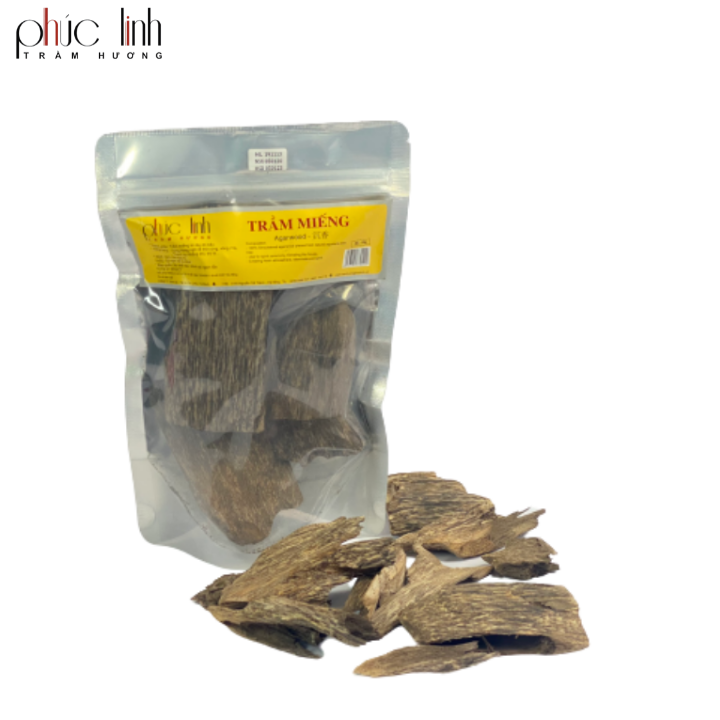 Trầm Miếng-Trầm Hương Xông đốt - Gói 50gr - Trầm Hương Phúc Linh, Cam Kết Không Hương Liệu và Hóa Chất